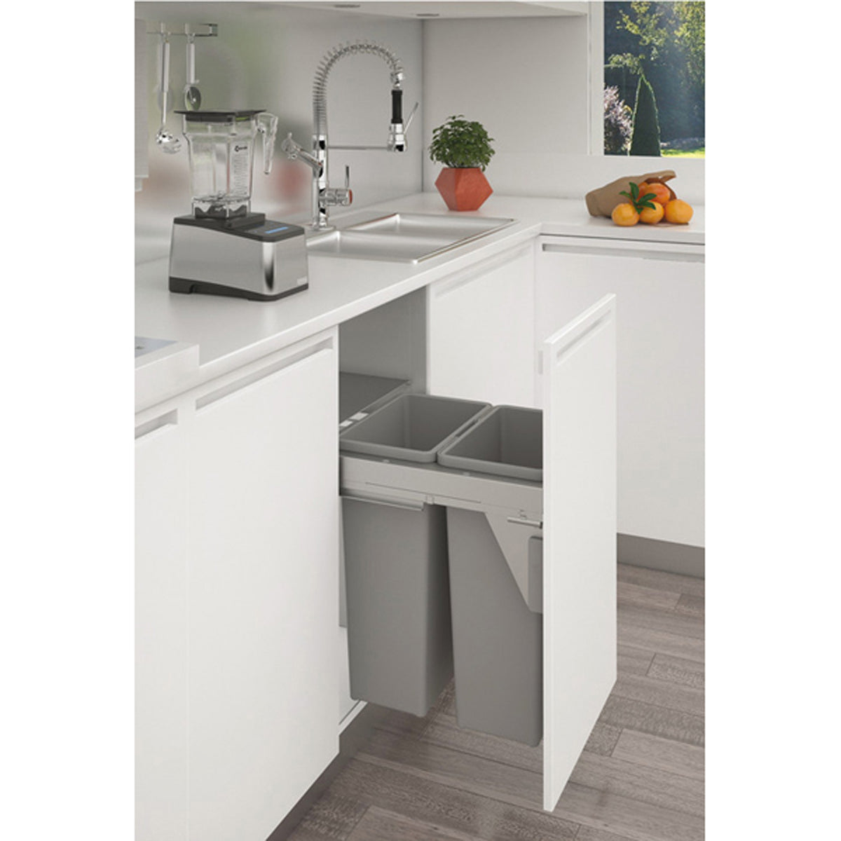 STANTO PULL BIN 2x35L 500 GRY