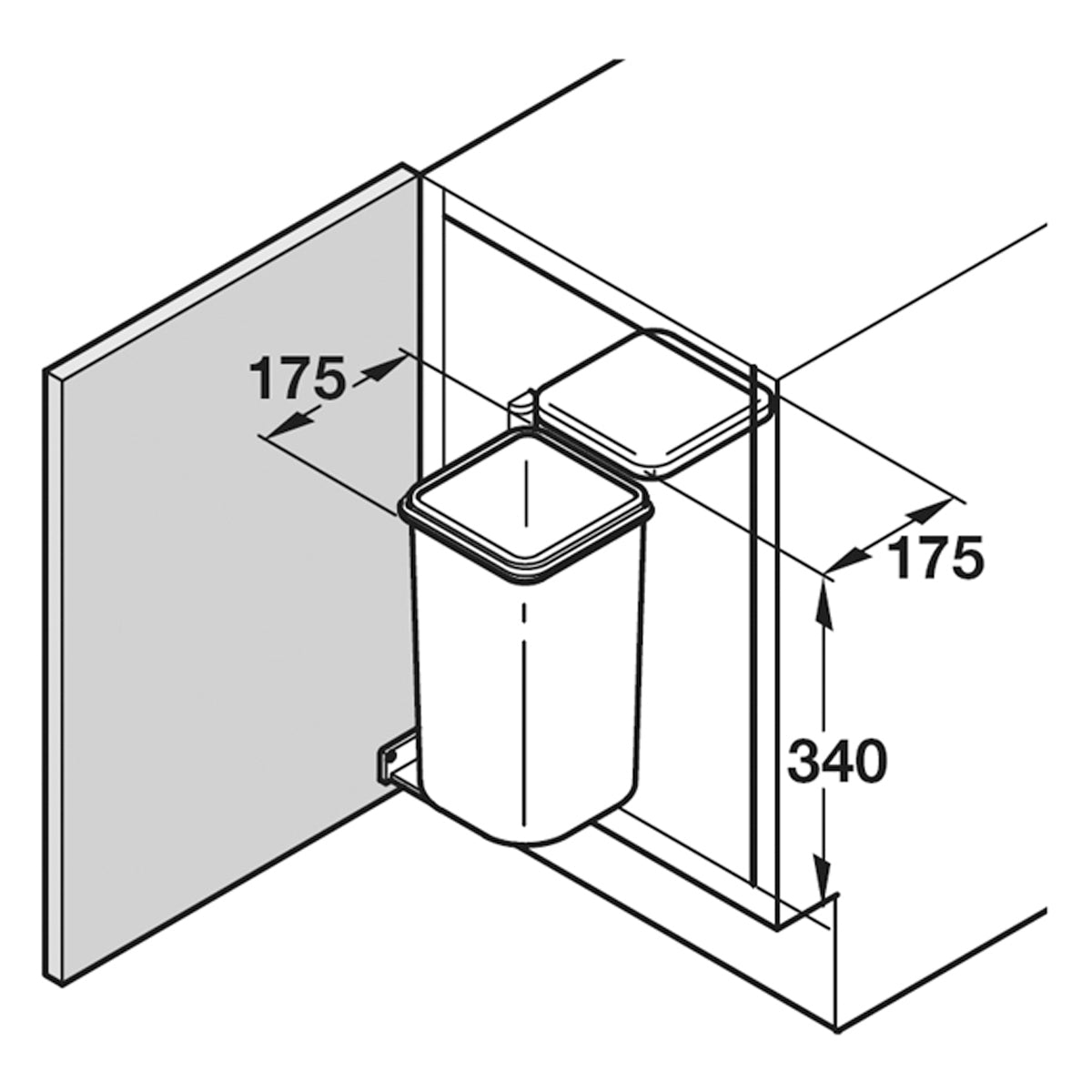 WASTE BIN 5L PL/WHI