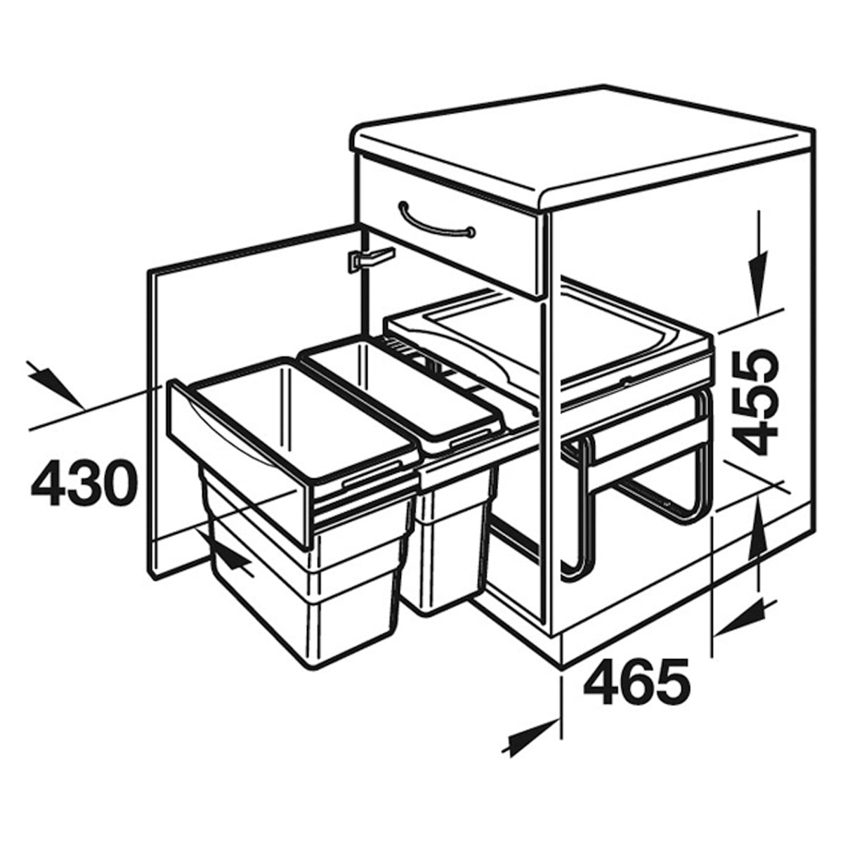 EASY-CARGO WASTE BIN 500 1x19 1x30L