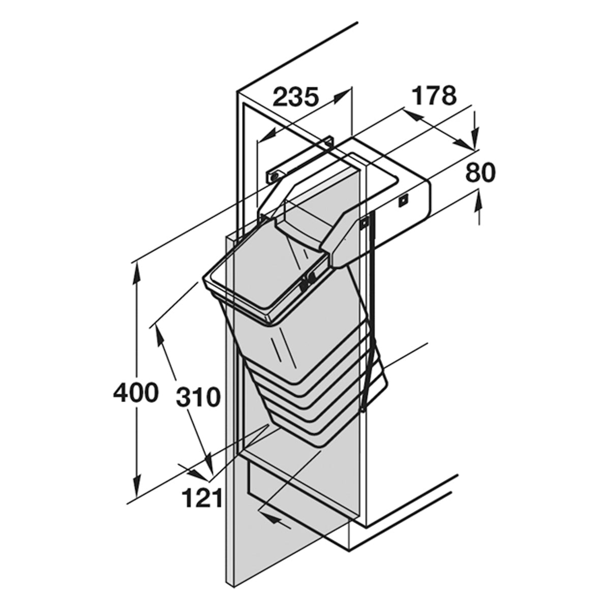 WASTE BIN 8L PL/WHI