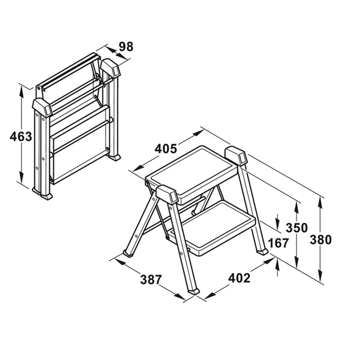 HAILO STEPFIX STOOL 380x387x405 ANT