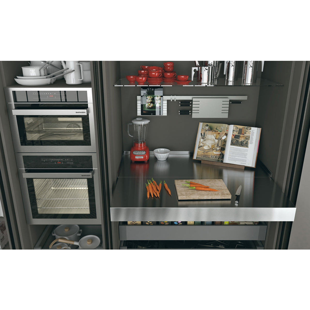 OPLA PULL OUT WTOP+SHELF 40KG 0600