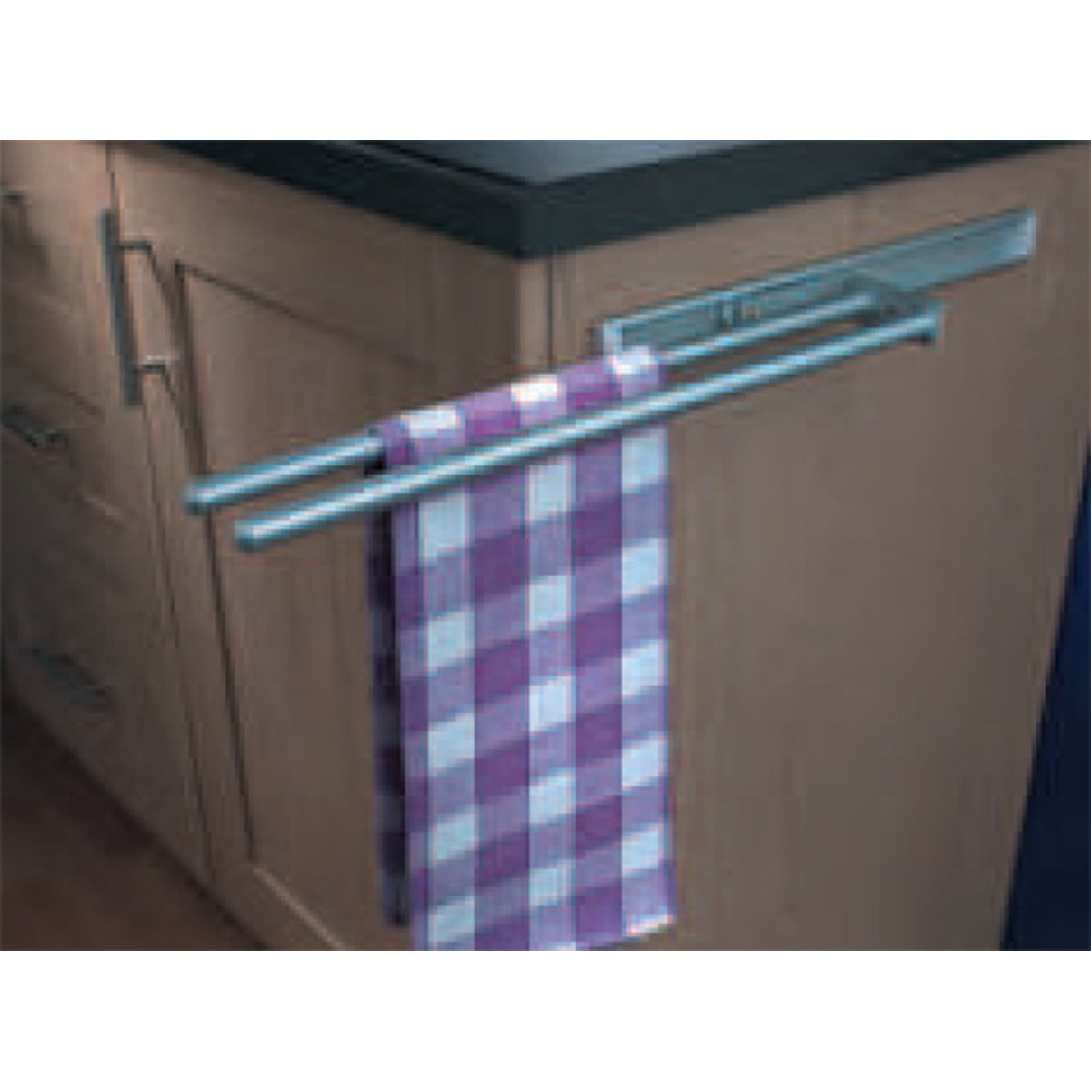TOWEL RAIL 2ARM 460 ALU/SLV