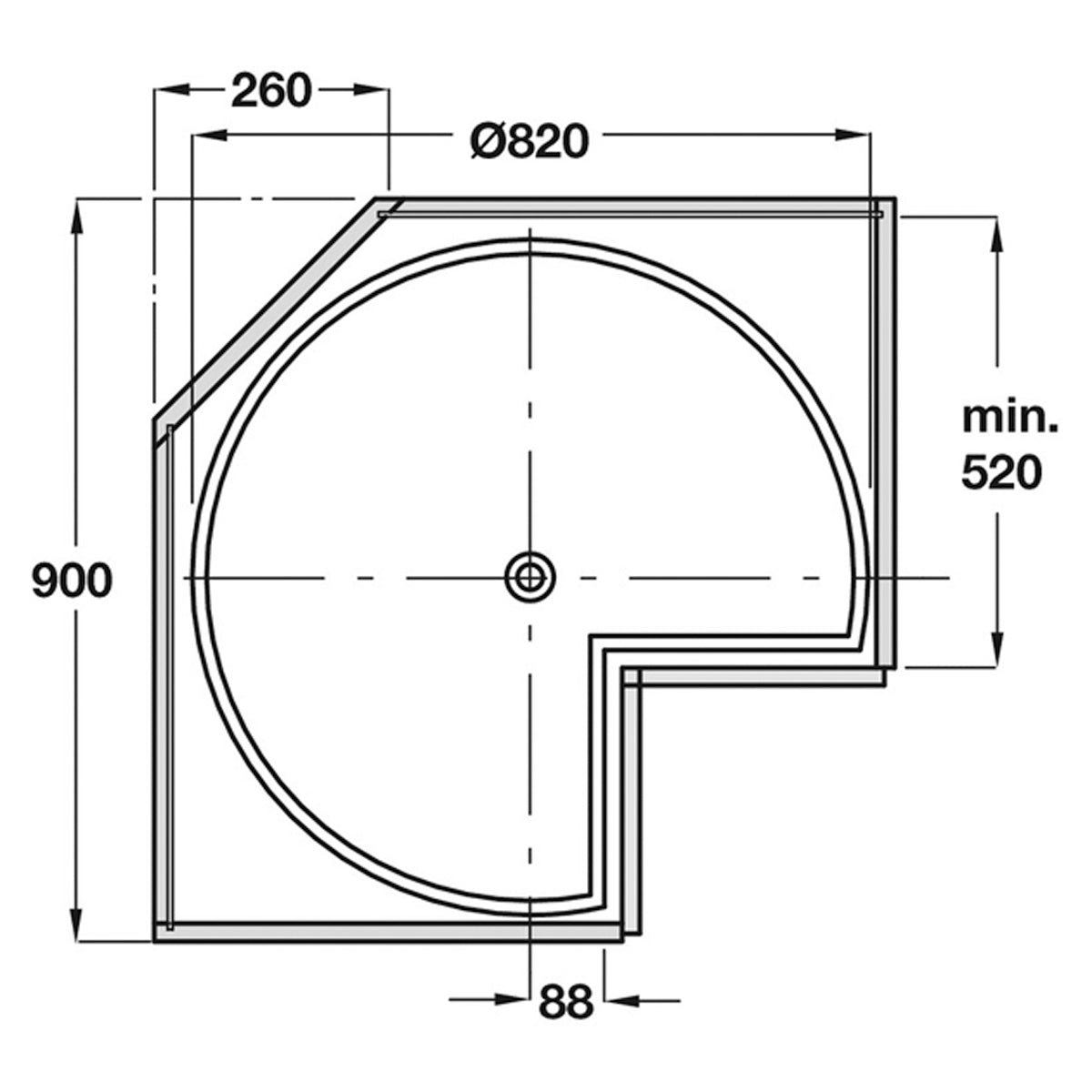 NINKA ¾CIRCLE CSEL 667-713 900 GRY