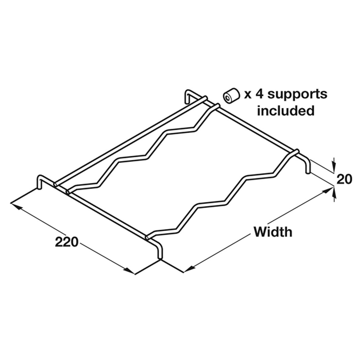 WIRE WINE SHELF 260x220x20 ST/PCP
