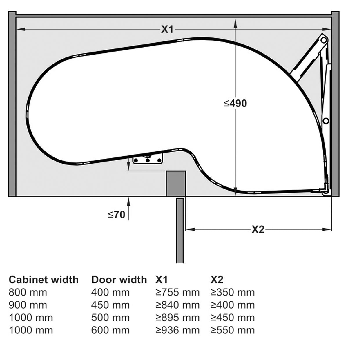 UTENSIO SLIDE CORNER 150 500 LH
