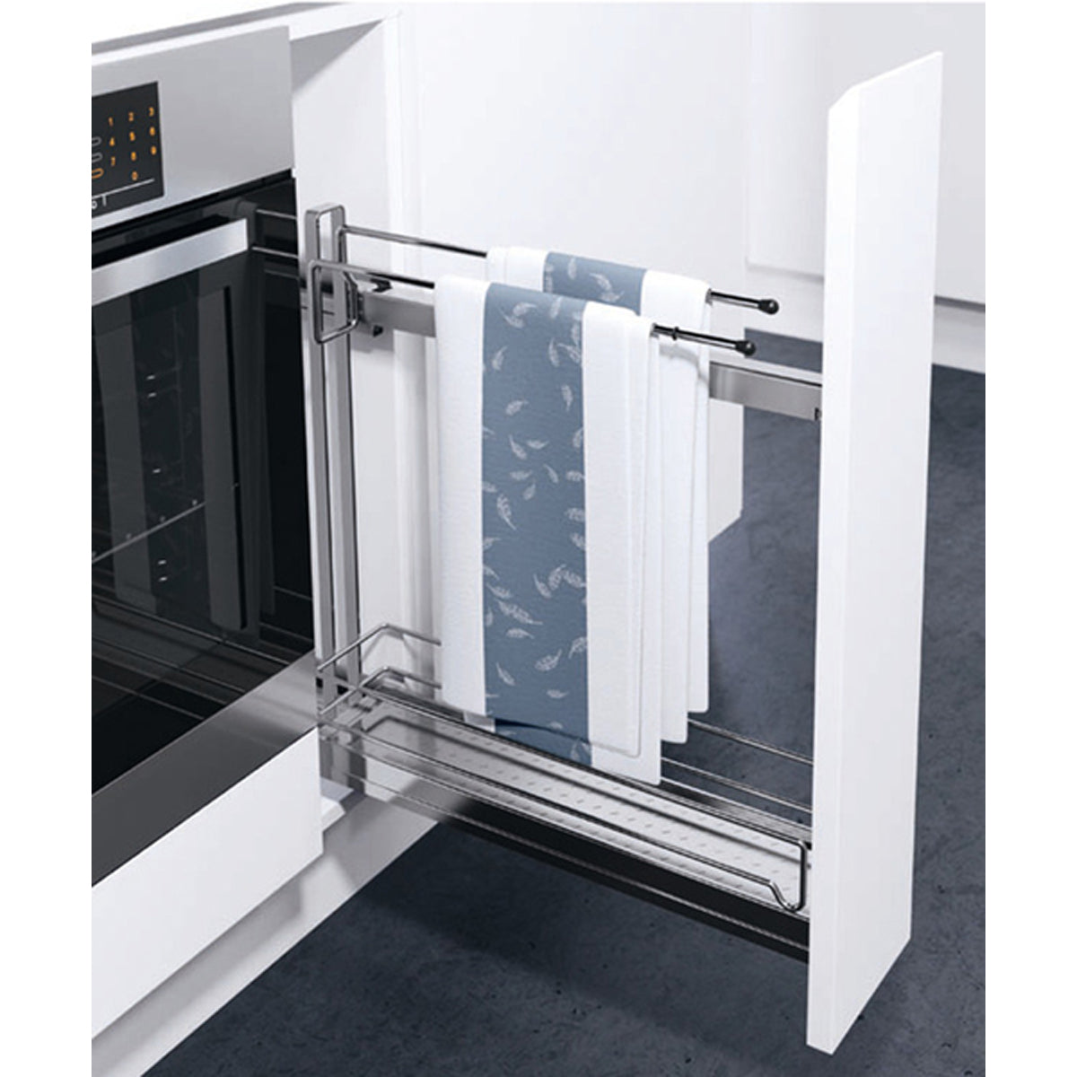 VAUTH 90deg BASKET+TOWEL 600 ST/SLV