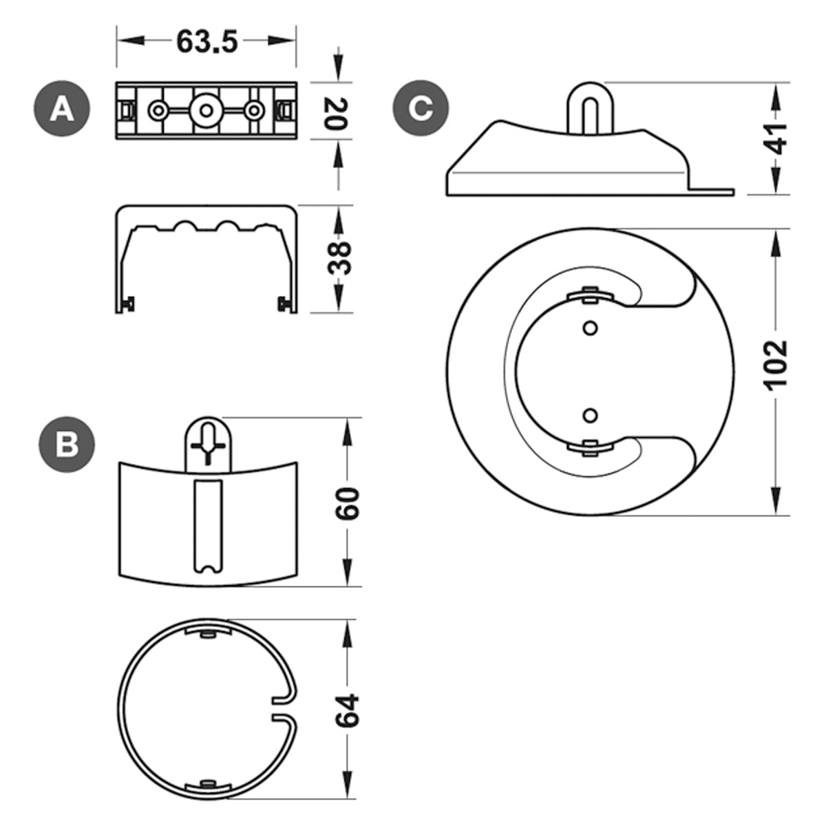 VERTICAL CABLE MANAGE LINK BLK