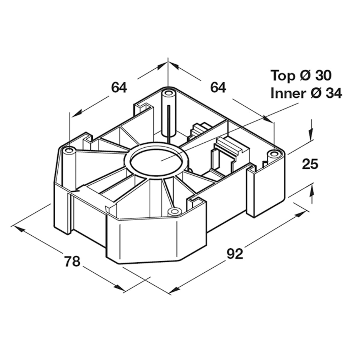 PLINTH TOP SECTION SCR PL/BLK