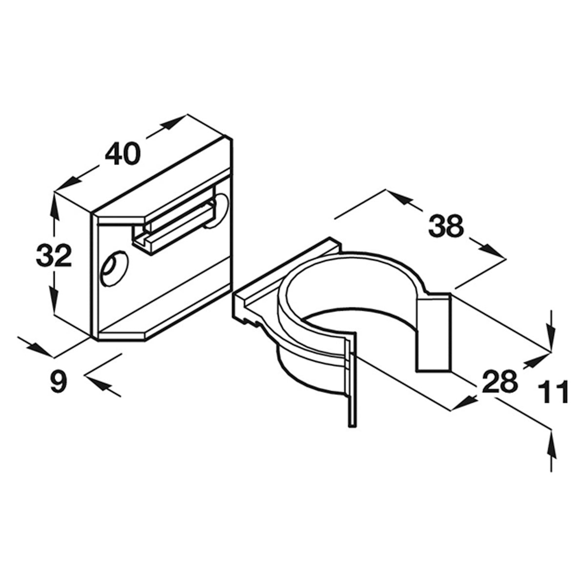 SCREW FIXING CLIP+BRACKET