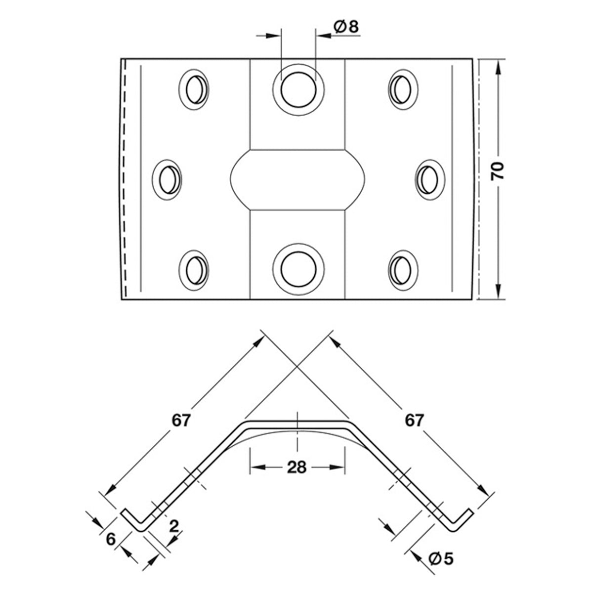 CORNER BRACE 67x67x70 ST/GALV