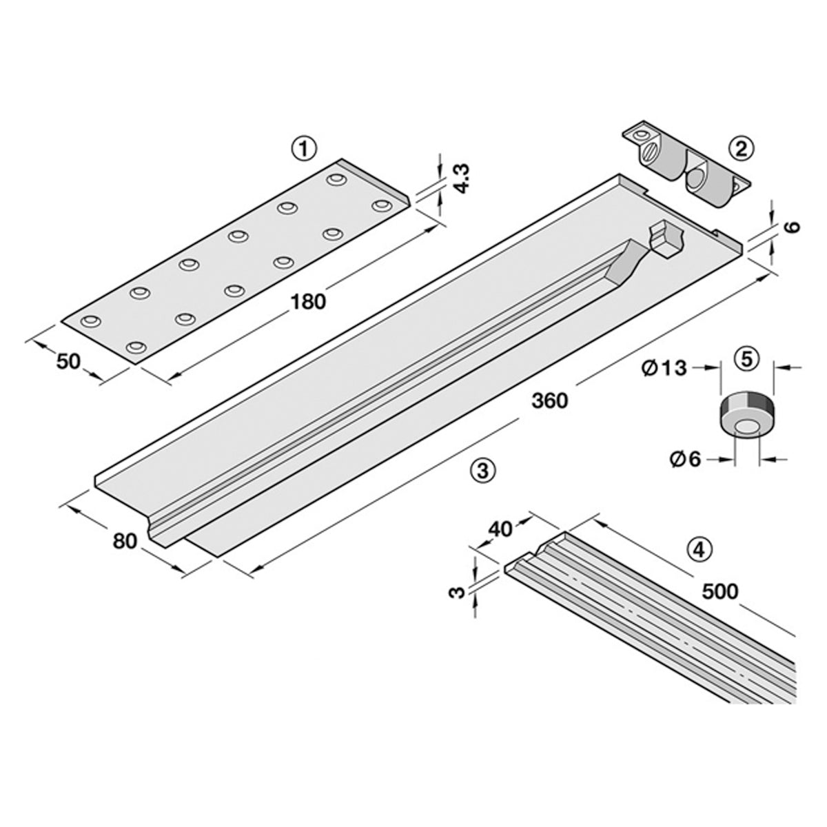 TKB DROP LEAF TABLE FITTING SET