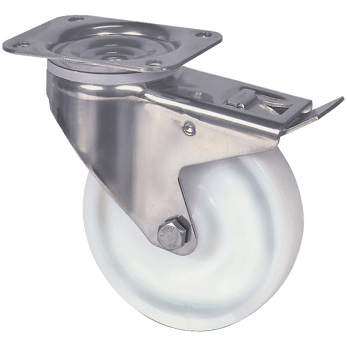 SWIVEL CASTOR 200KG D100 BRAKE SS by HAFELE UK LTD
