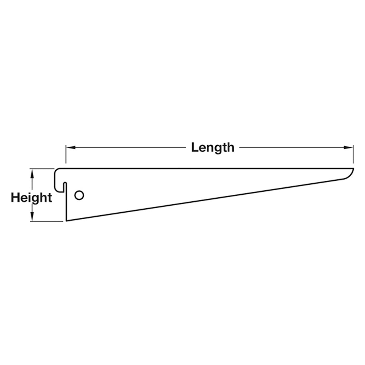 U Bracket 55kg 220mm – Silver (RAL9006)