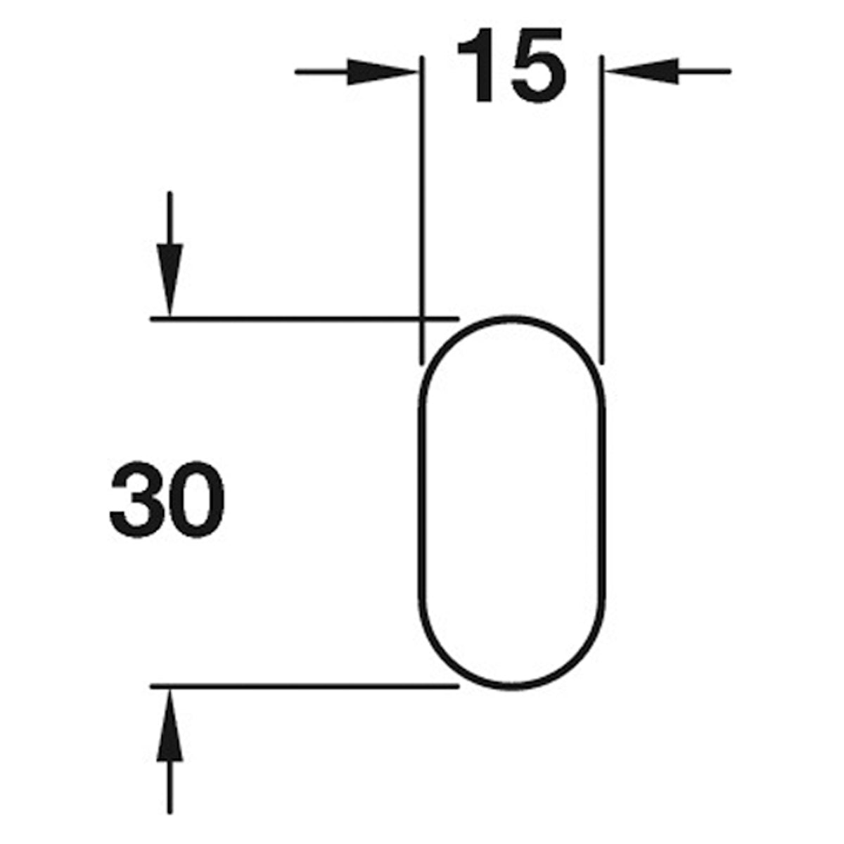 WARDROBE RAIL 1800x30x15 ST/PCP