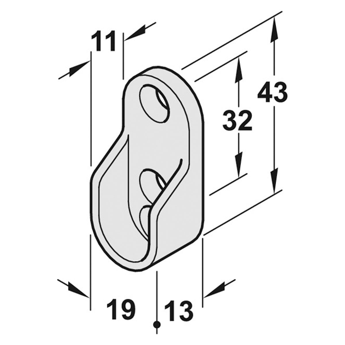 LOOX WARDROBE RAIL END ZA/PNI