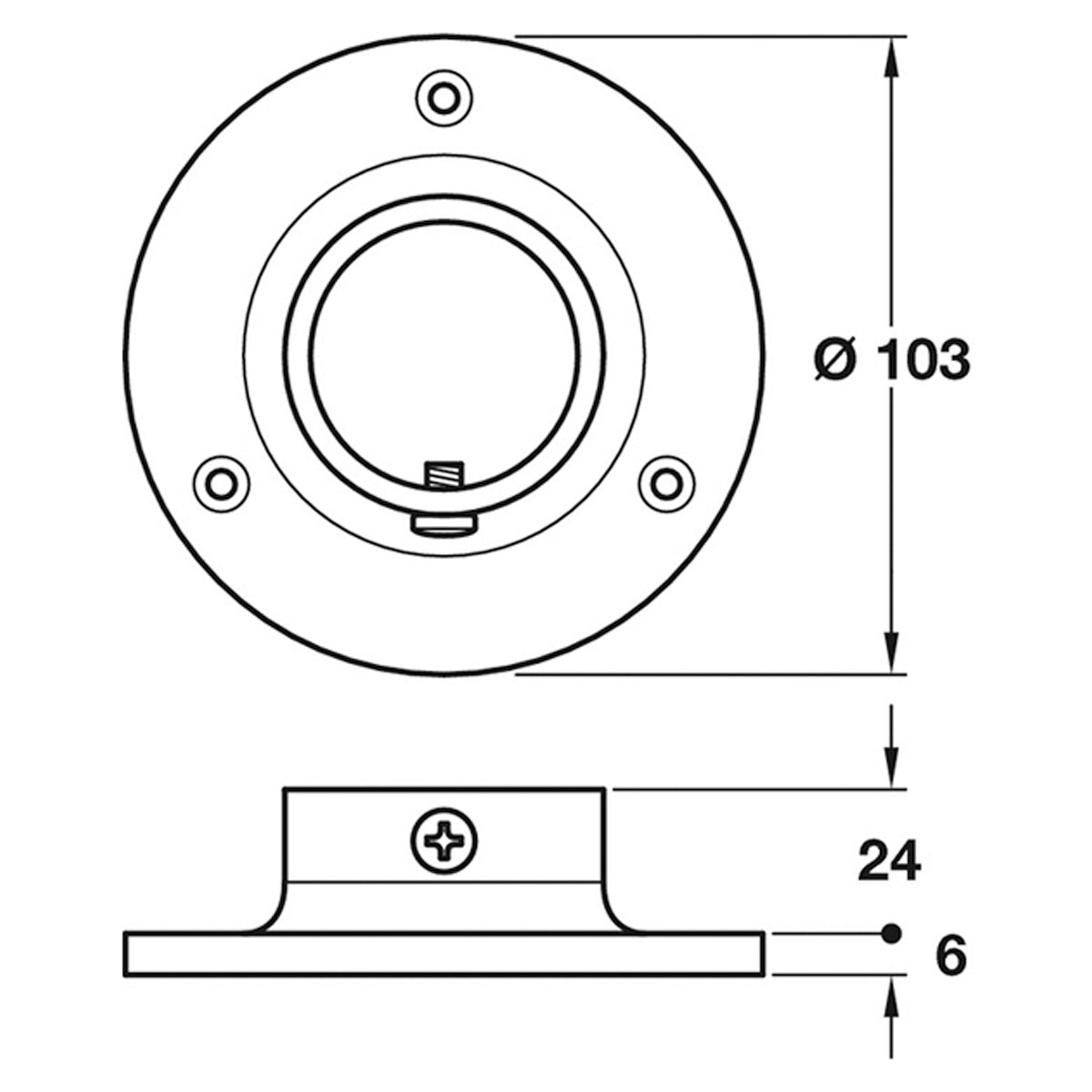 WALL FLANGE SOCKET D51 D103 ST/POL
