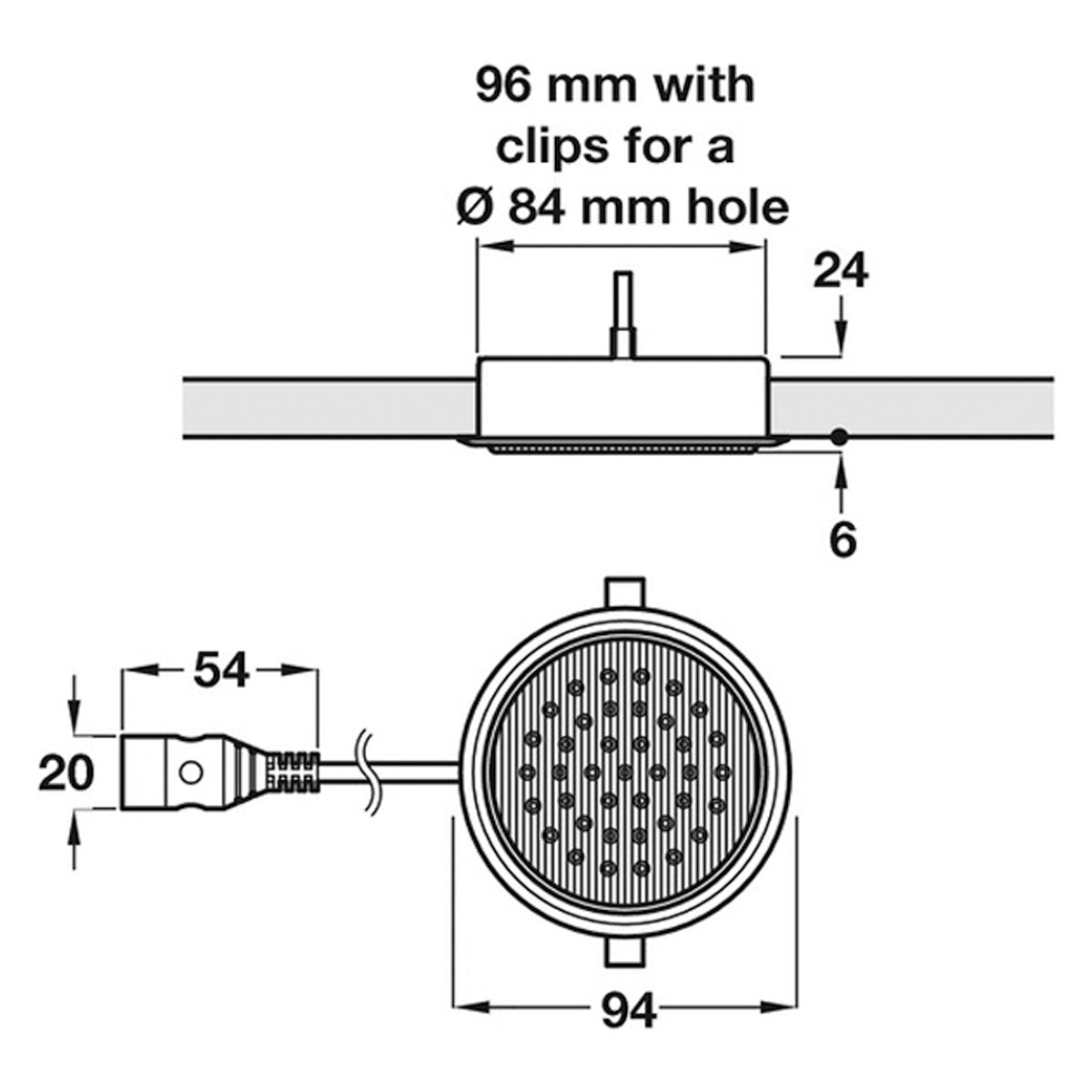 LED GX53 240V DL HOUSE RND REC SSS