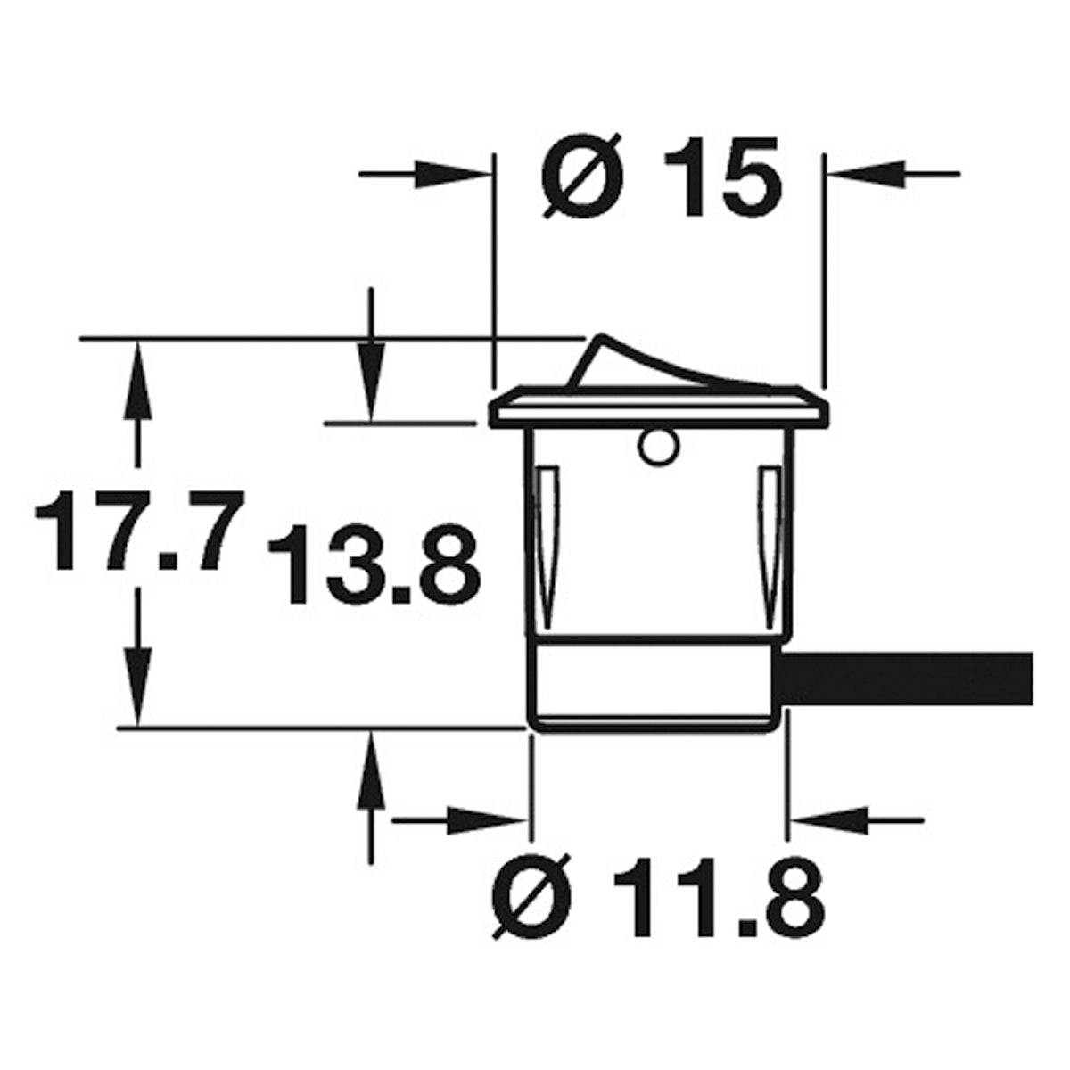 LOOX ROCKER SWITCH D15x17.7 PL/BLK