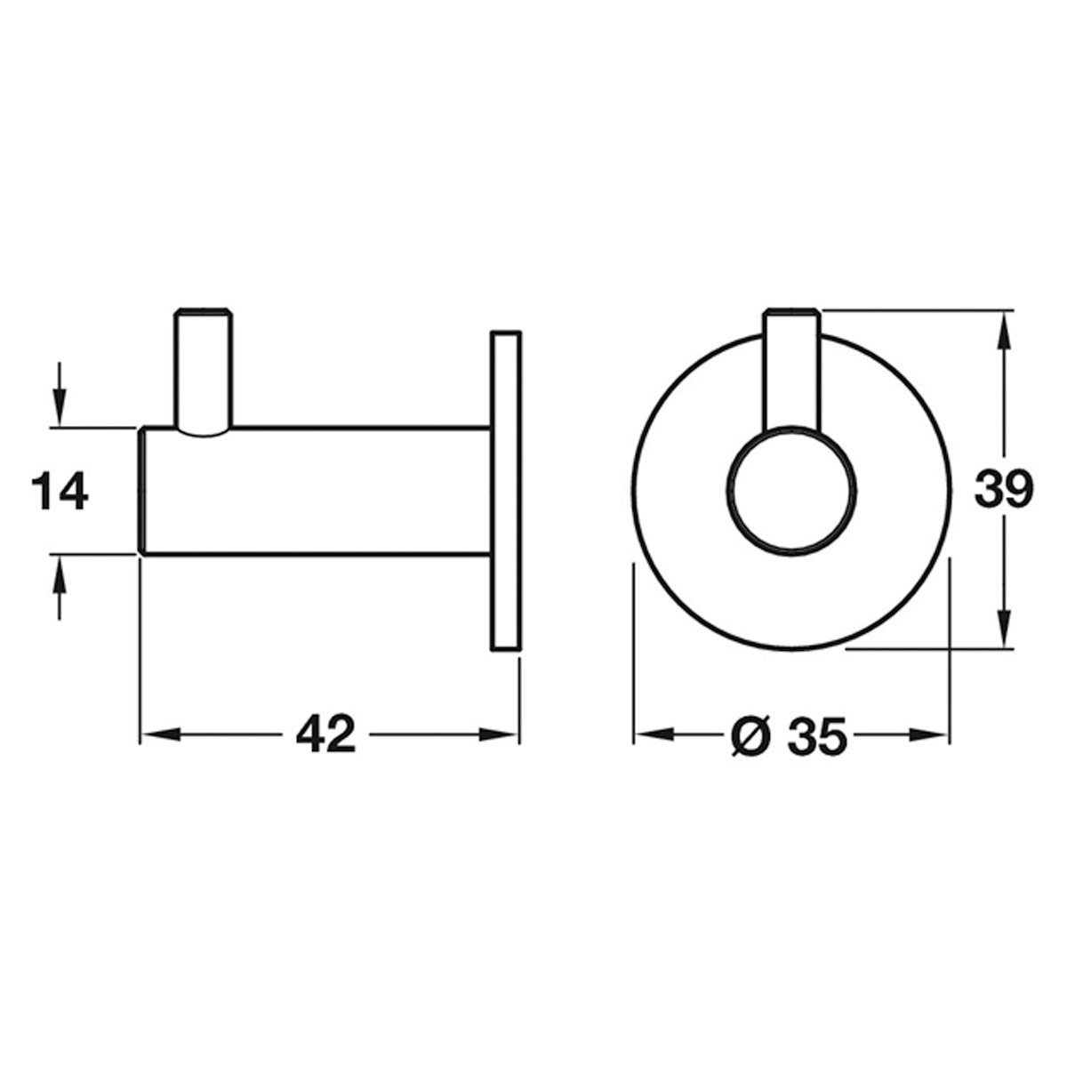 COAT HOOK D45x38 SSS