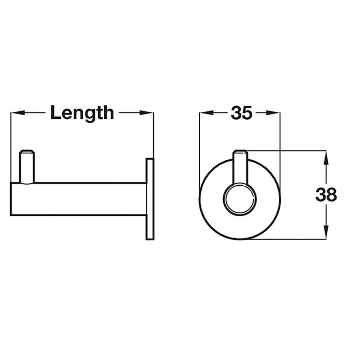 COAT HOOK 62x35x38 BSS