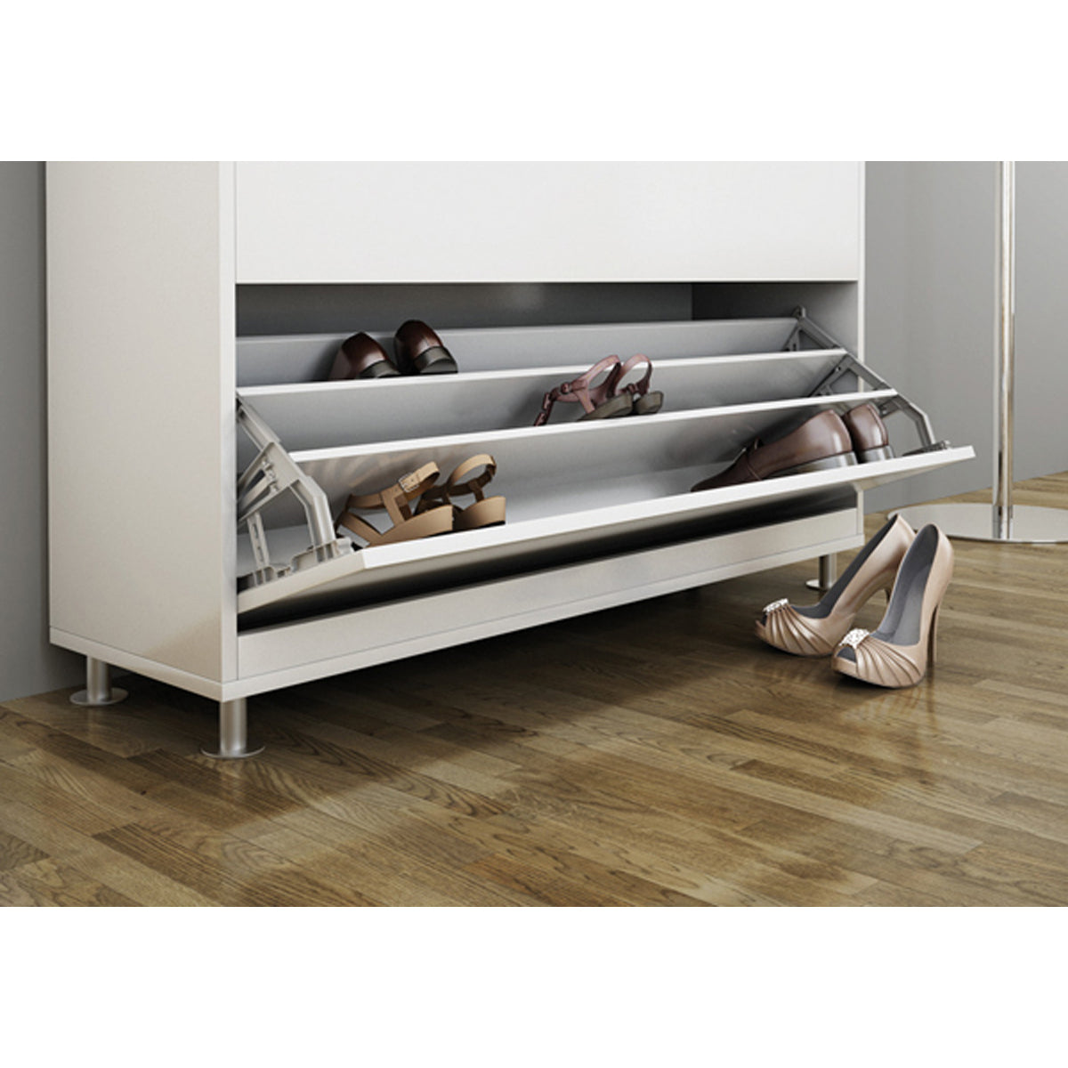 SHOE RACK FITTING 3SHELVES PL/WHITE