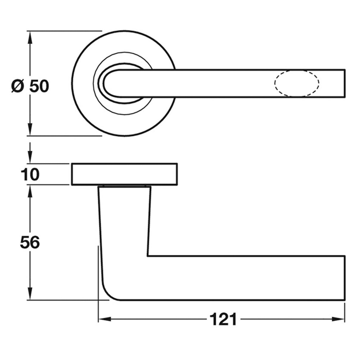 GILMAN LEVER HANDLE D50x121 PCP