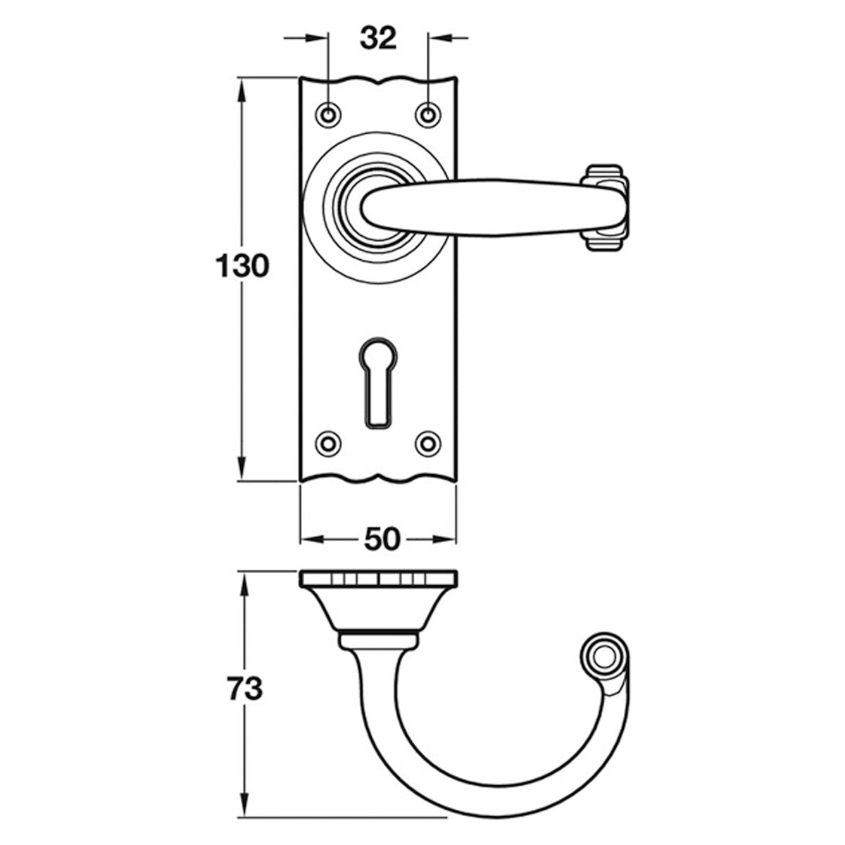 WESSEX LEVER HANDLE LOCK CI/ABK