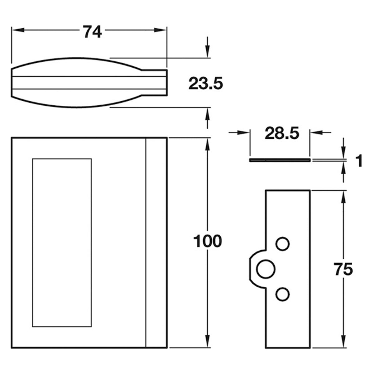 SLIDO PKT GLASS DOOR HND 100x74 SAA