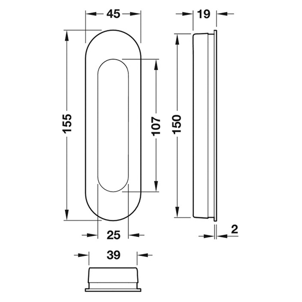 FSB4250 FL PHANDLE 155x45 SSS NOCOV