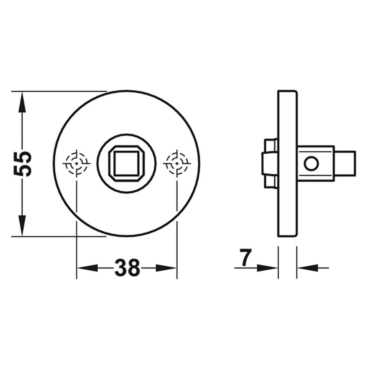 FSB ASL HANDLE ROSE D55x7 SSS