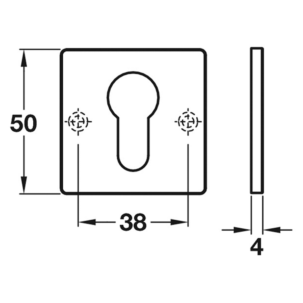 ESCUTCHEON 316 PRO 50x50x4 SCOP