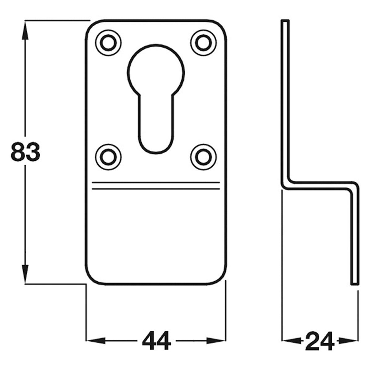 EURO CYLINDER PULL 42x80x16 PSS