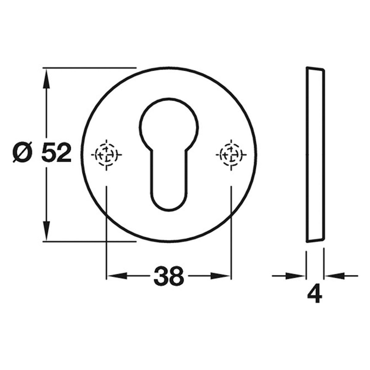 ESCUTCHEON PROF CYL 316 D52x4 SCOP
