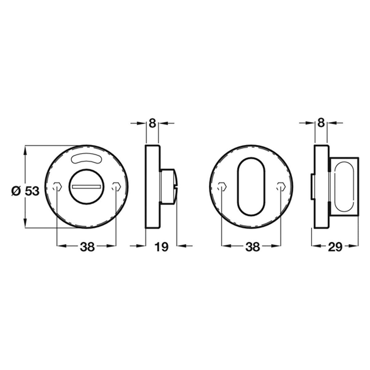 ESCUTCHEON WC D53x8 SSS