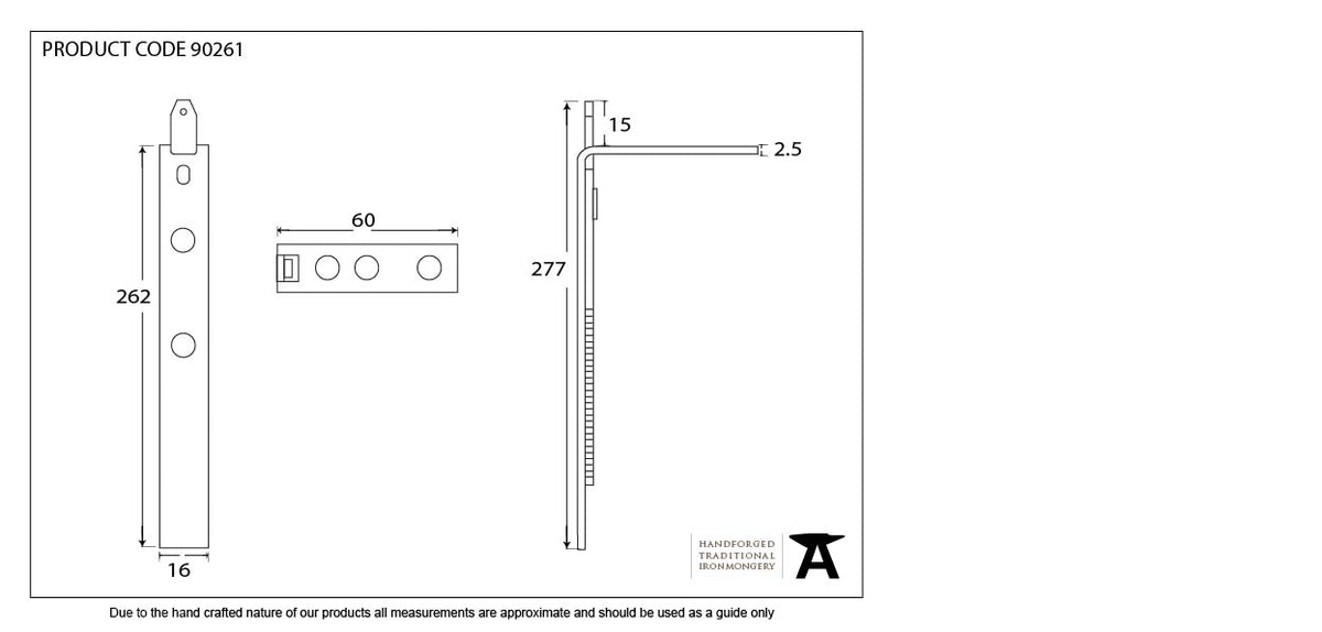EXCAL SHOOTBOLT EXTENSION ROD 0490-0700 BZP - 90261 by MARCHES (ANVIL) ARCHITECTURAL HARDWARE