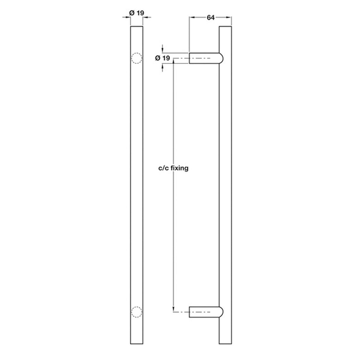 APPALACHIAN HANDLE D19x600 BOLT SAT