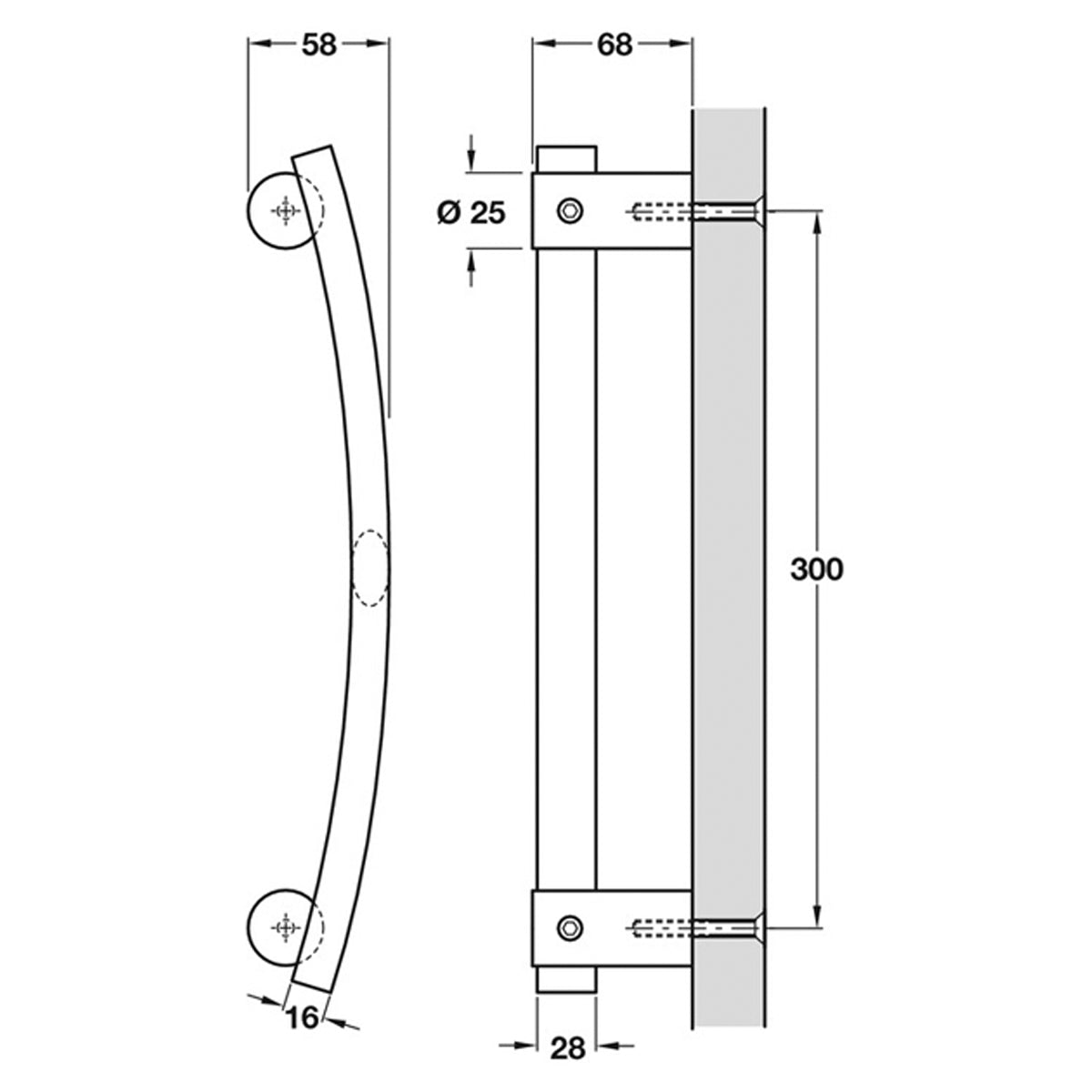EIGER OVAL PULL HANDLE BOLT ST/POL