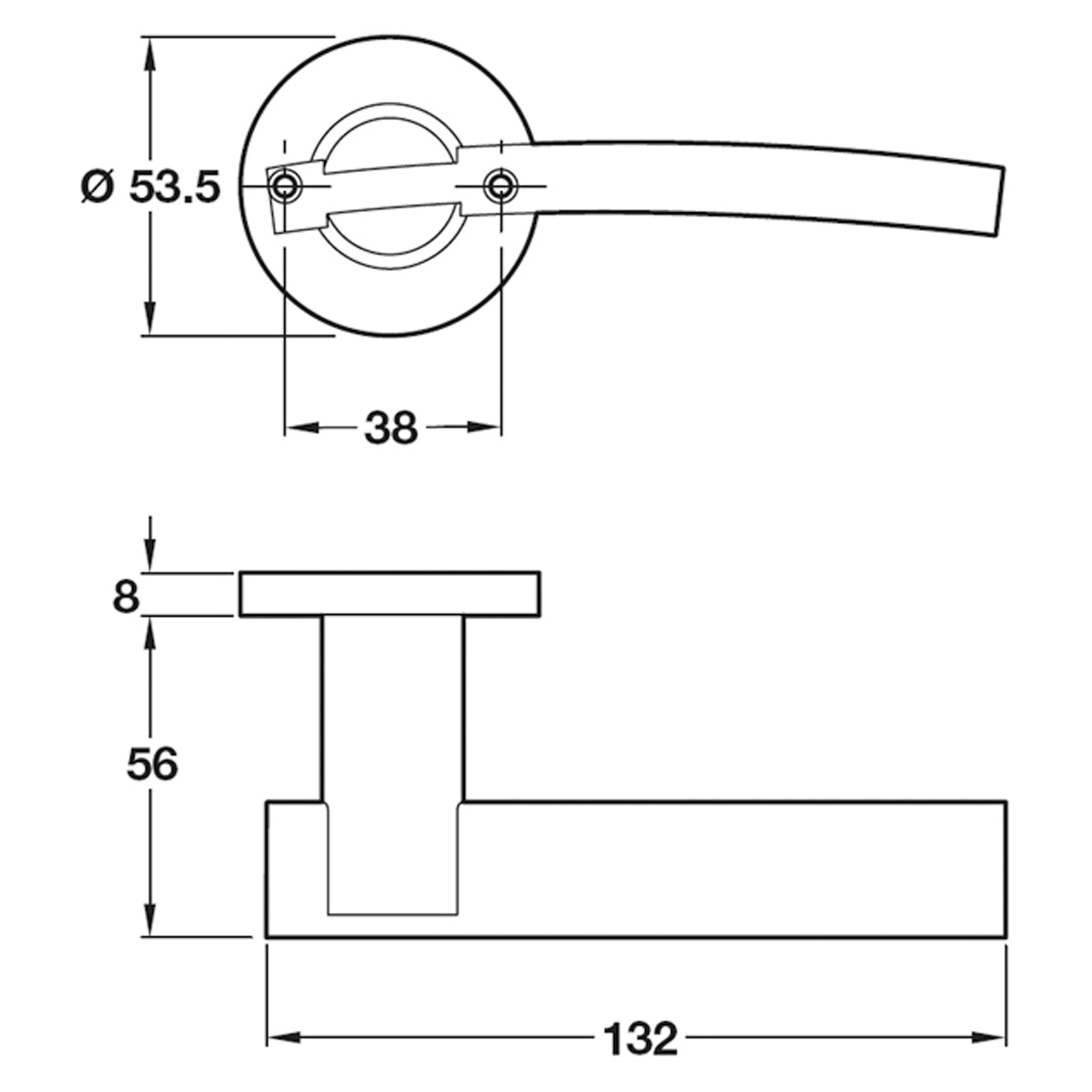 HL08 LEVER HANDLE OVAL 304SSS STD