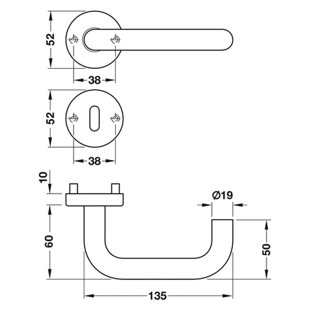 HL04 LEVER HANDLE RTD 304SSS STD