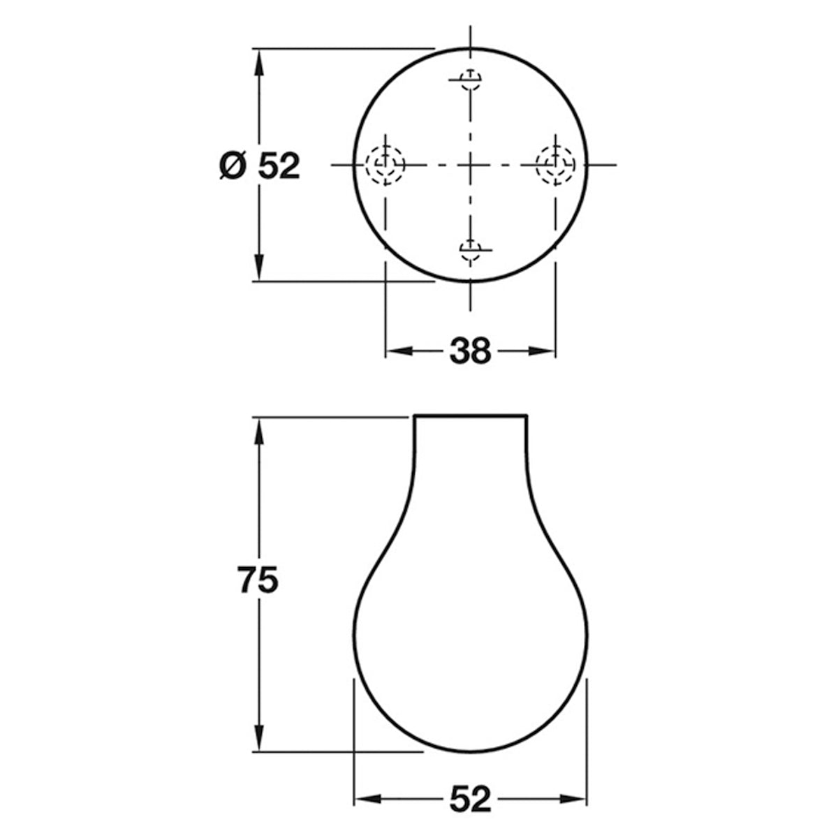 FSB ASL 0844 DOOR KNOB D55x75 SAA