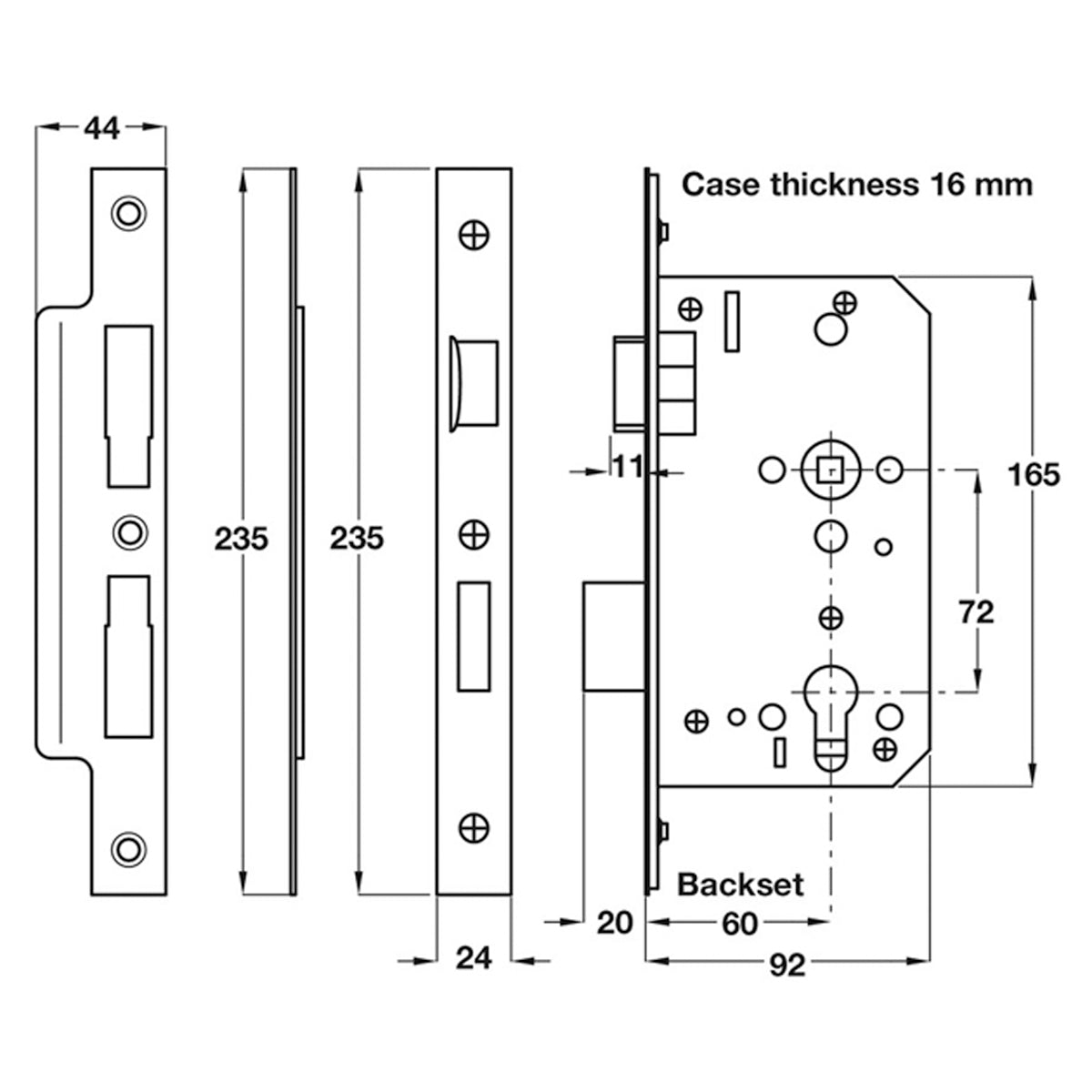 STARTEC MORTICE SASHLOCK GST/SAT