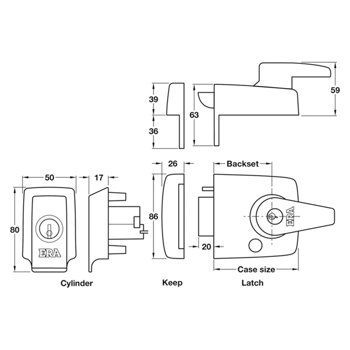 BS8621 HS NIGHTLATCH BS60 90 SCP
