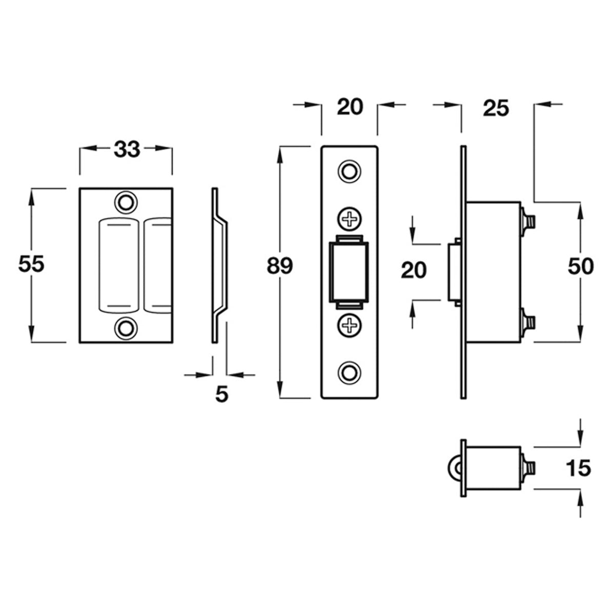 MORTICE ROLLER CATCH 89 SSS