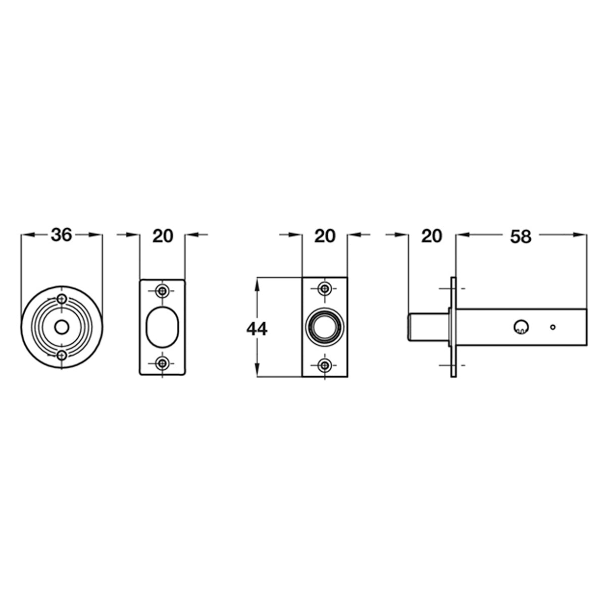MORTICE DOOR SECBOLT SET BS32 PCP