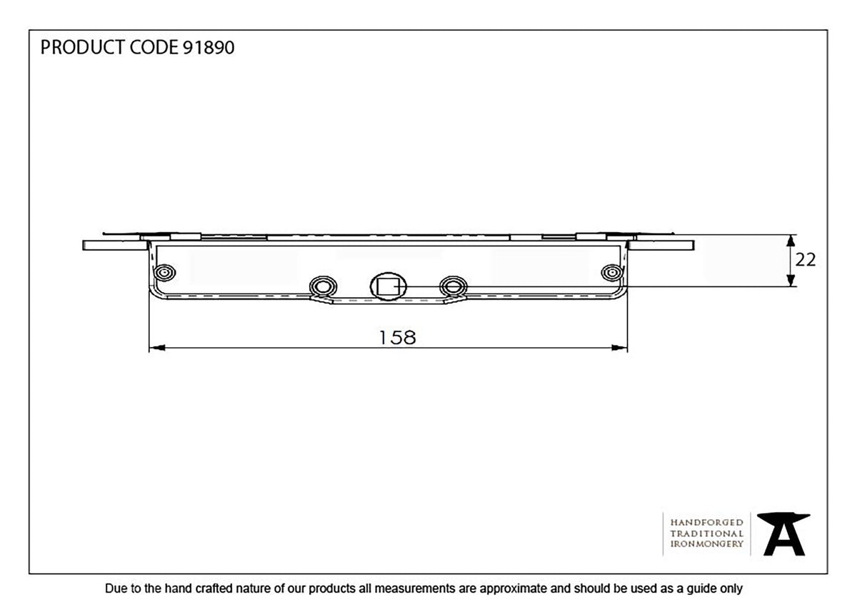EXCAL GEARBOX NO CLAW BS22 158x12 BZP - 91890 by MARCHES (ANVIL) ARCHITECTURAL HARDWARE