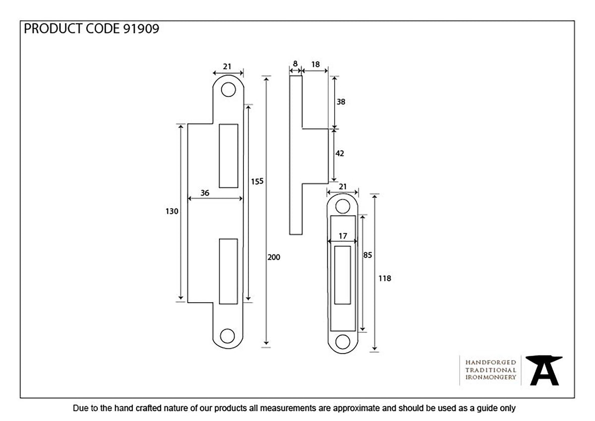 ESPAGNOLETTE KEEP SET 44DR 200x36 BZP - 91909 by MARCHES (ANVIL) ARCHITECTURAL HARDWARE