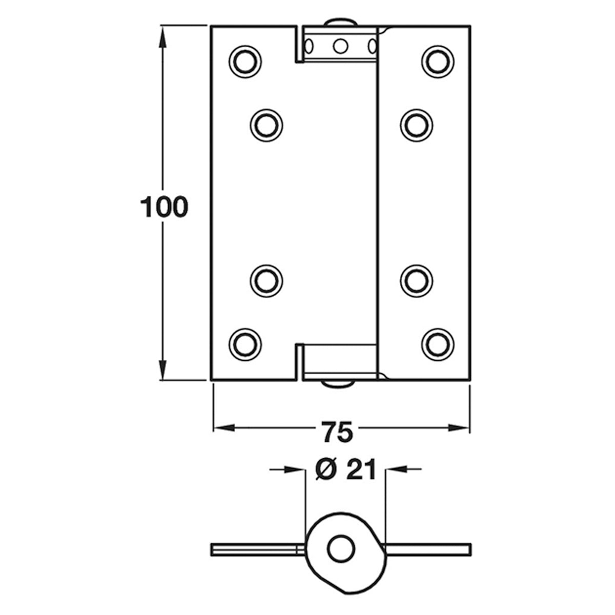 SPRING HINGE SA 75x100 15KG ST/SLV
