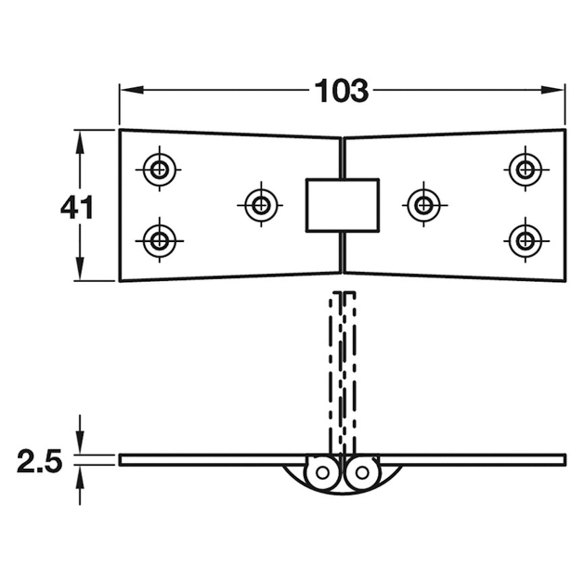 COUNTERFLAP HINGE 100x32 BRS/SCP