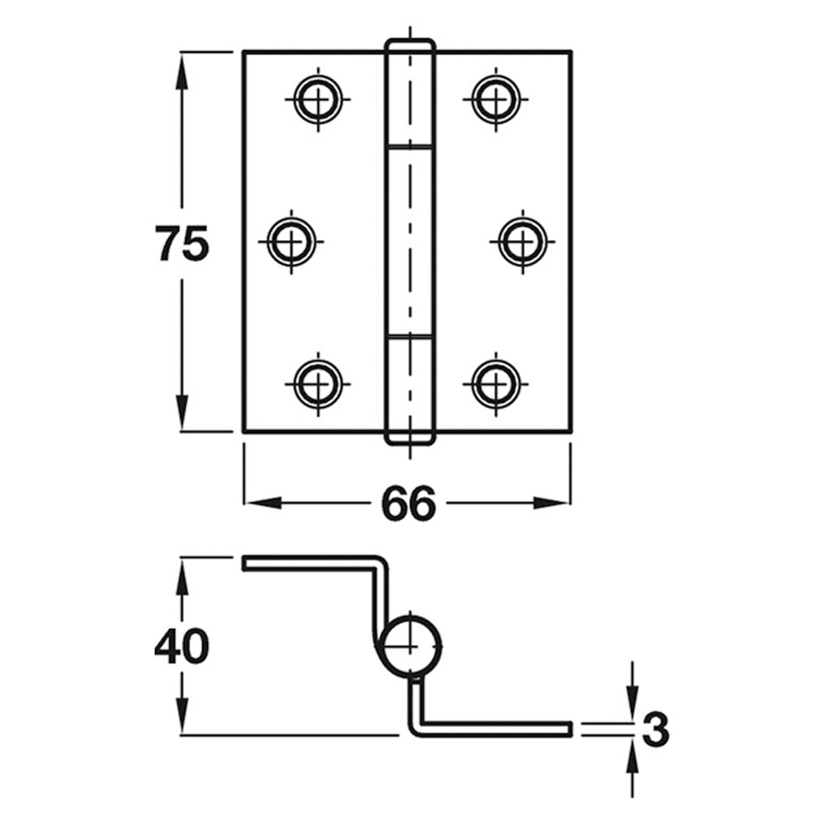 STORMPROOF HINGE 66x75 HD BRS/SCP